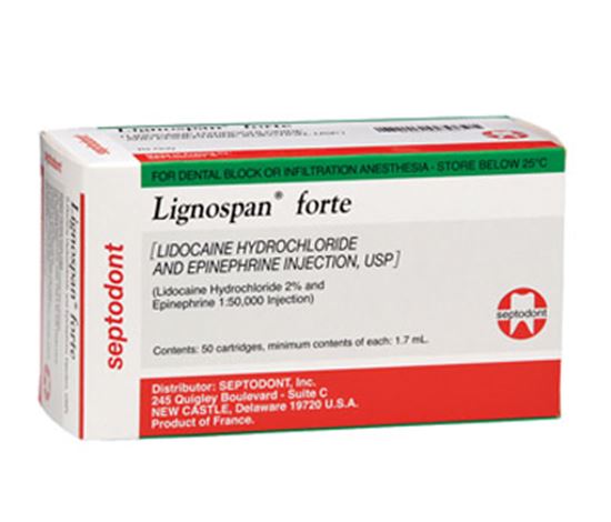 Picture of Lignospan Forte Lidocaine 2% 1:50,000 w/ Epi - Septodont