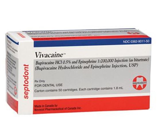 Picture of Vivacaine Cart 0.5% 1:200 w/EPI 50/Bx - Septodont