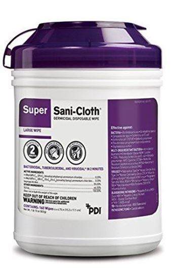 Picture of Super Sani-Cloth Wipes Plus Large - PDI - 160 per canister