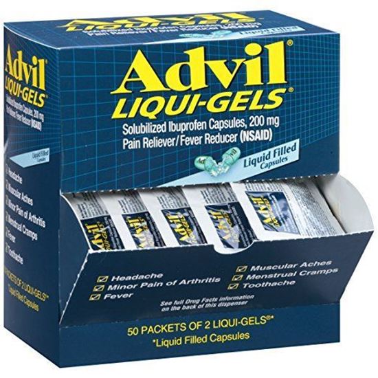 Picture of Advil Liqui-Gels Pain Reliever, 200mg Ibuprofen, -50 Packets of 2 Capsules